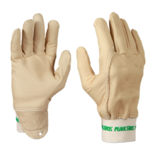 Gants de travail légers anti-coupure en cuir beige – doublure para-aramide – souples, résistants et confortables – idéals pour les réseaux TP et travaux légers – fabrication française, modèle 355BHK