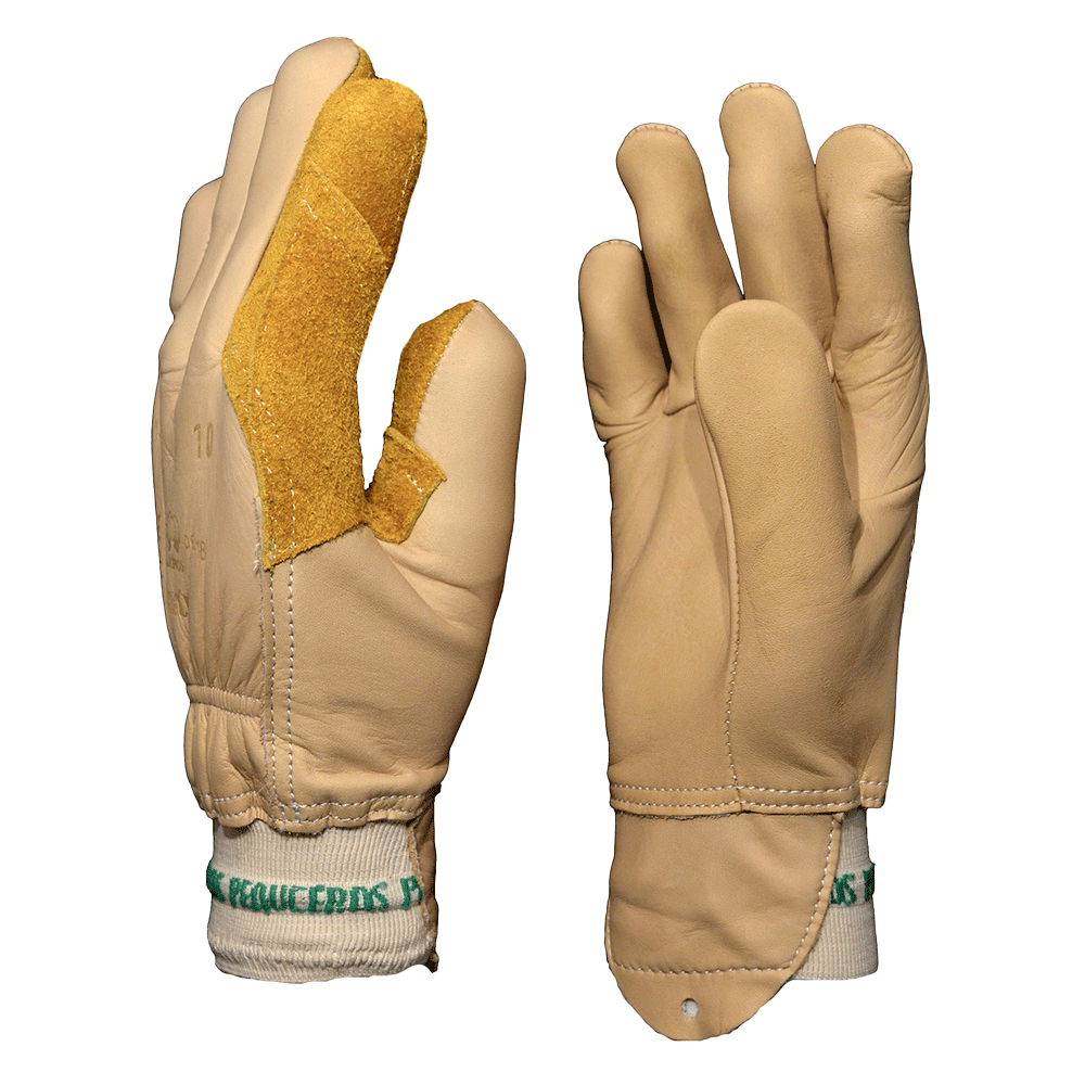 Gants de protection professionnels en cuir hydrofuge avec coque aluminium – sécurité et confort pour la taille, la viticulture et l’arboriculture – modèle droitier – fabrication française.
