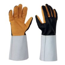 Gants de soudure en croûte de cuir avec doublure coton, résistants à la chaleur, modèle 450BSK